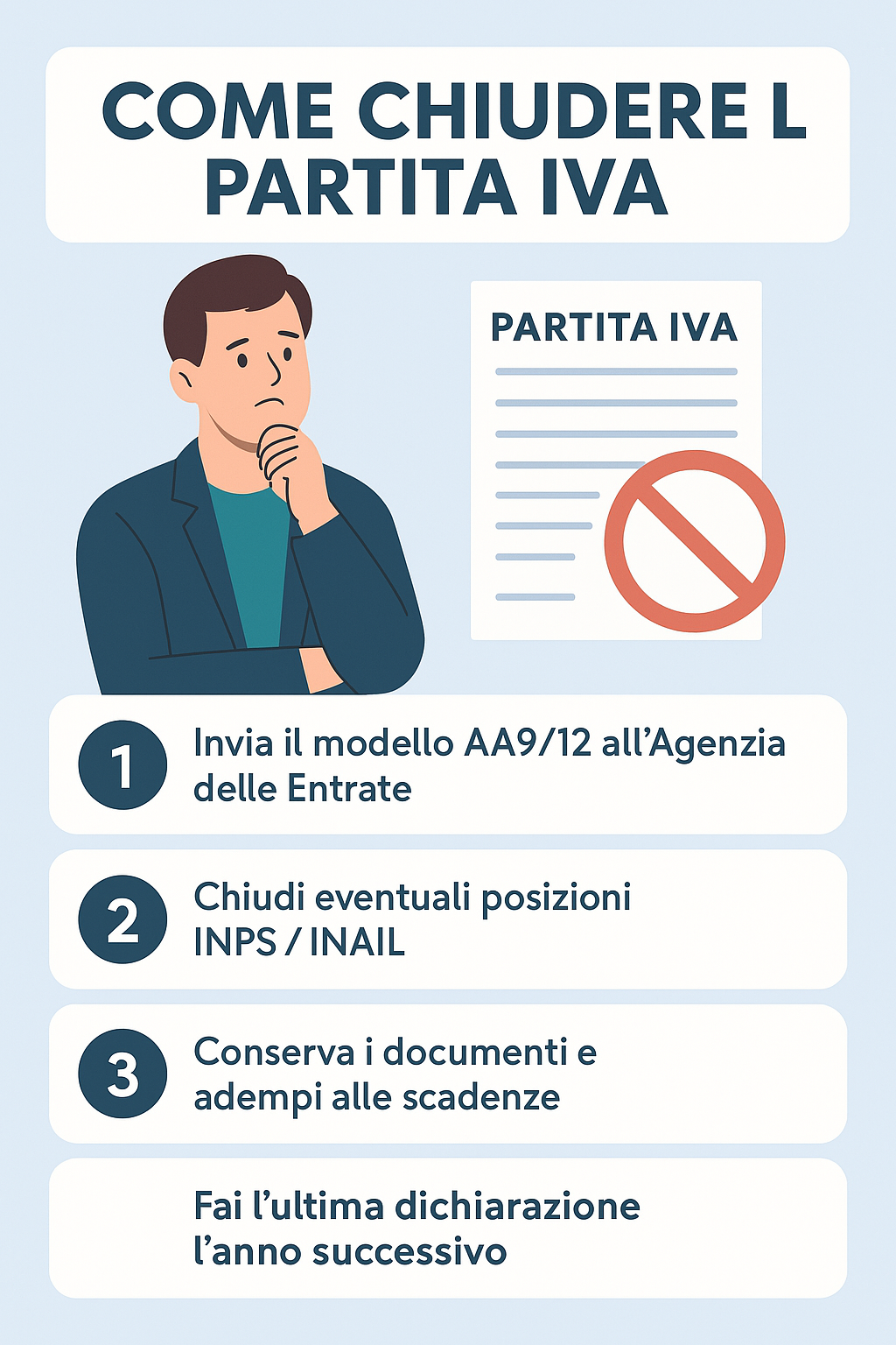 Come chiudere la partita IVA in modo corretto: guida semplice per chi sta cambiando strada Come chiudere la partita IVA in modo corretto: guida semplice per chi sta cambiando strada