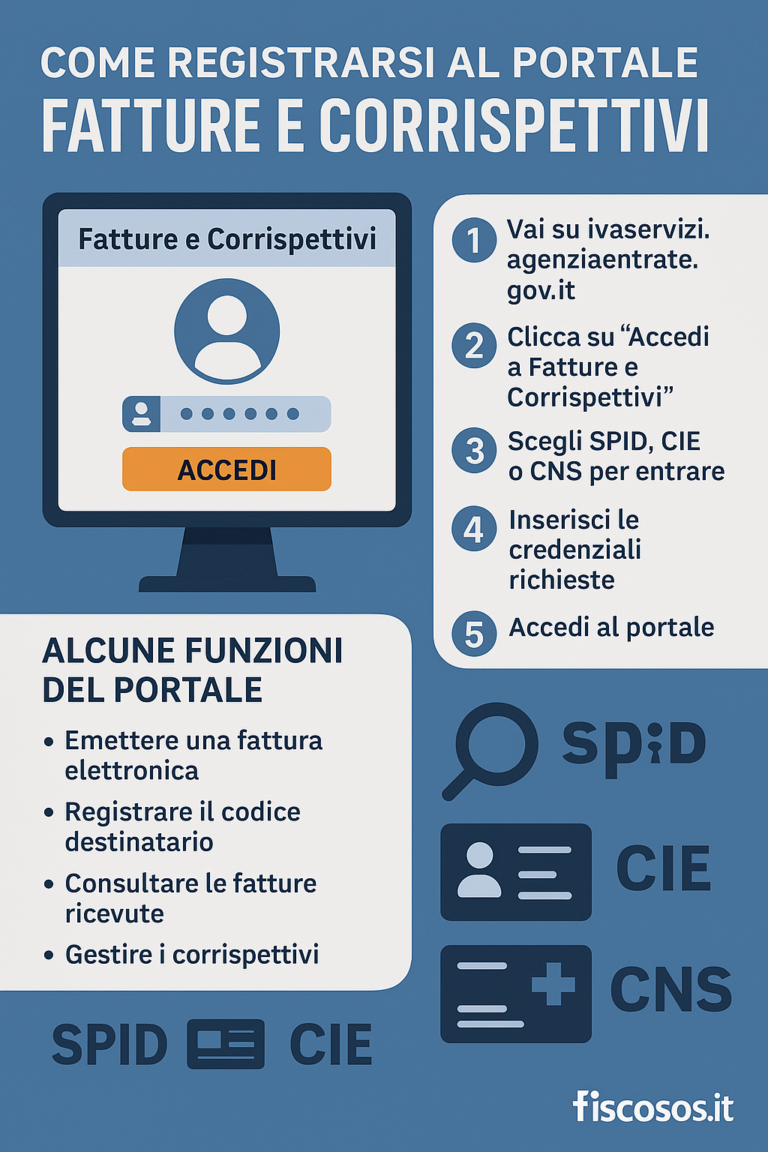 Come registrarsi al portale fatture e corrispettivi dell’Agenzia delle Entrate