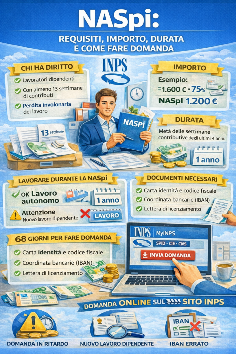 NASpI 2026: requisiti, importo, durata e come fare domanda